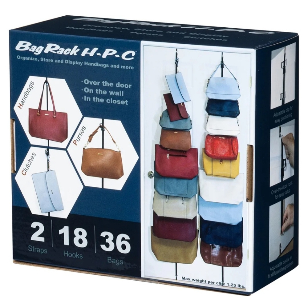 Over-The-Door Handbag And Purse Organizer for up to 36 Bags